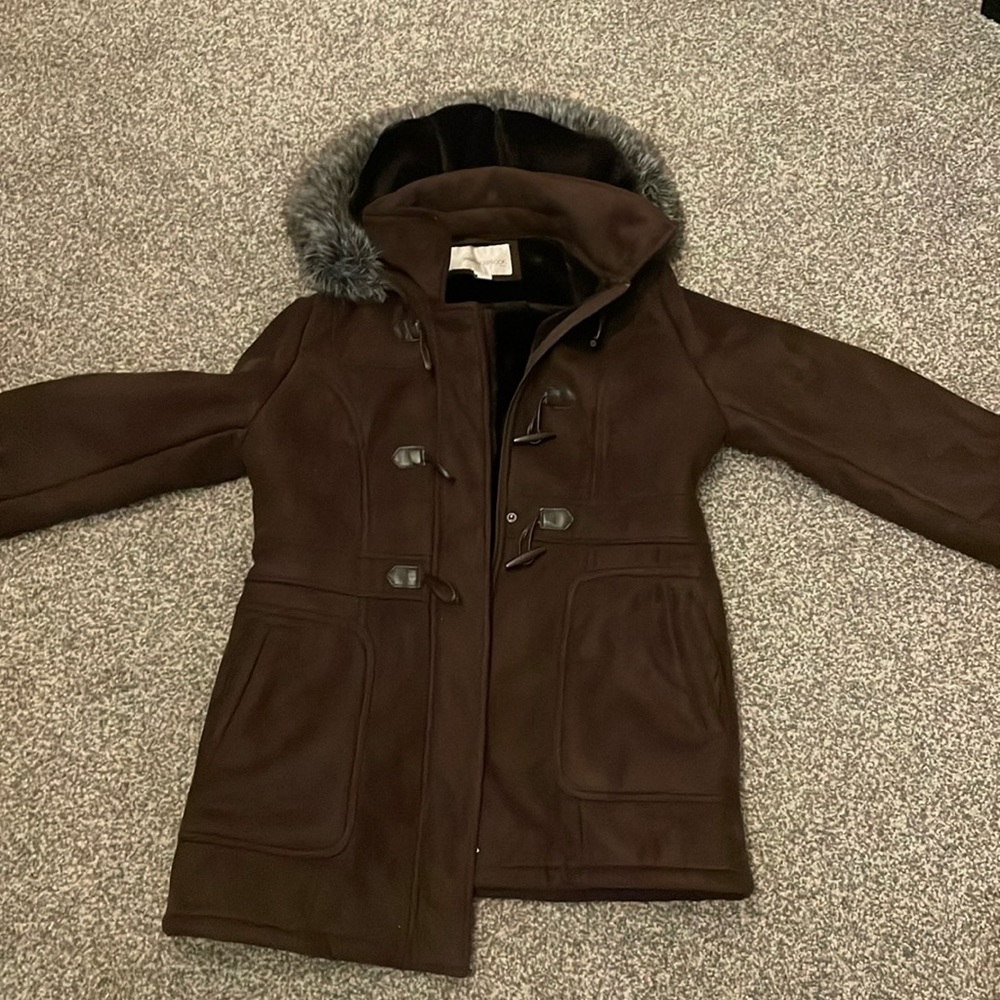 Brown leather type material jacket!